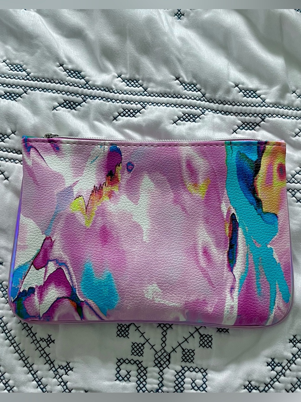 Stylish Pink Abstract Print Women’s Pouch NWOT
